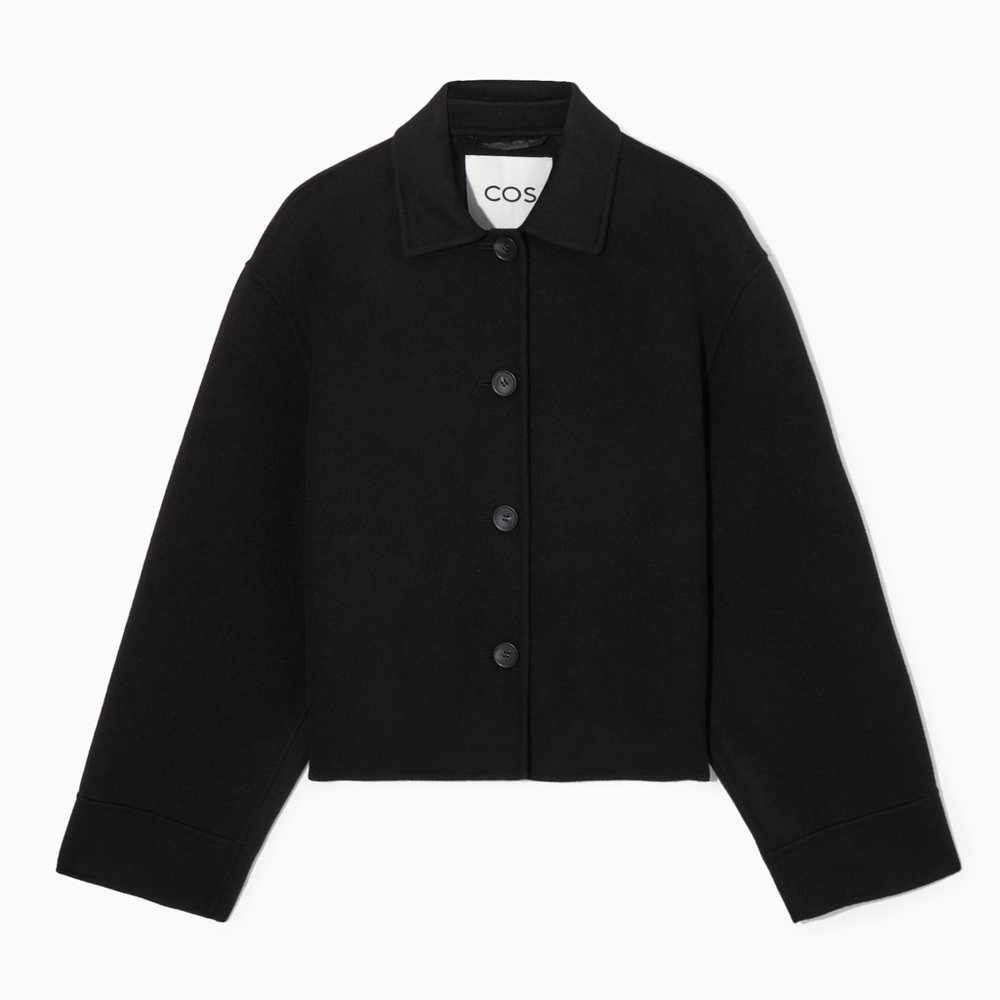 COS Boxy Double-Faced Wool Jacket in Black